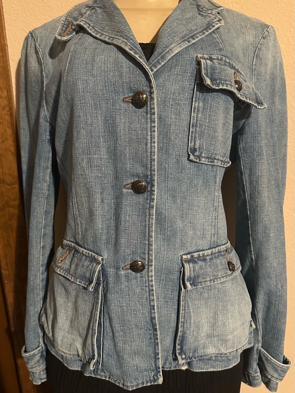 Ralph Lauren Light Blue Denim Jacket with Flap Pockets